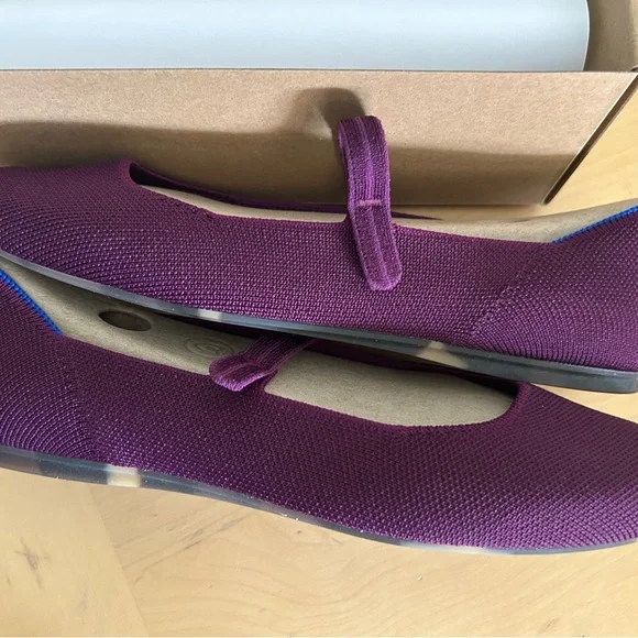 Rothy's Plum Flats with Cobalt Accent - Picture 4 of 6